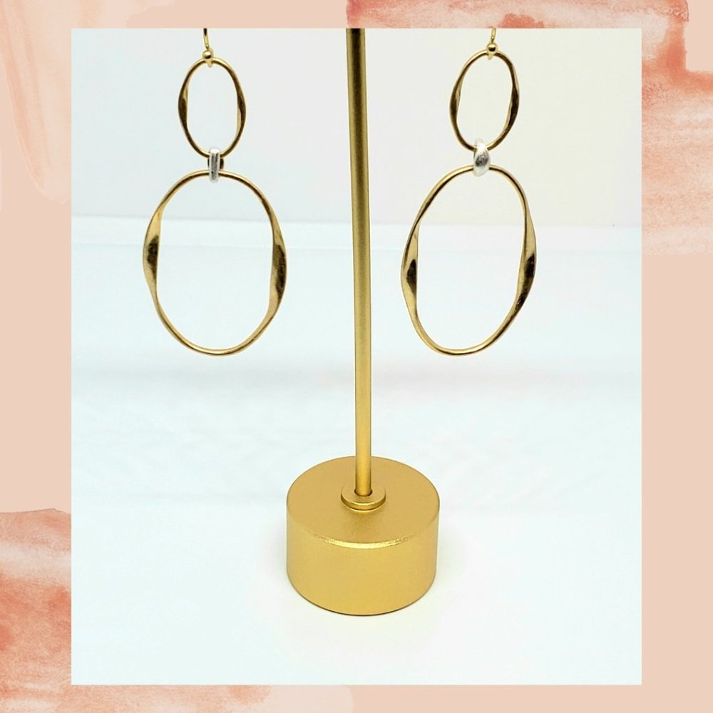 Gold Double Link Earrings